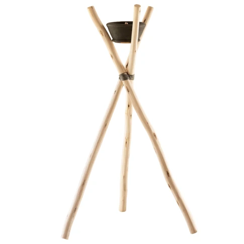 Grand bougeoir torche extérieur avec bougie 58 cm Naturel