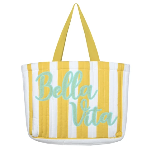 Sac cabas polycoton matelassé BELLA VITA 44 x 35 x 10 cm JAUNE