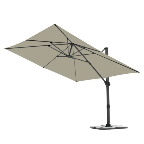 Grand parasol rectangulaire avec rotation 360° 3 x 4 m Vert