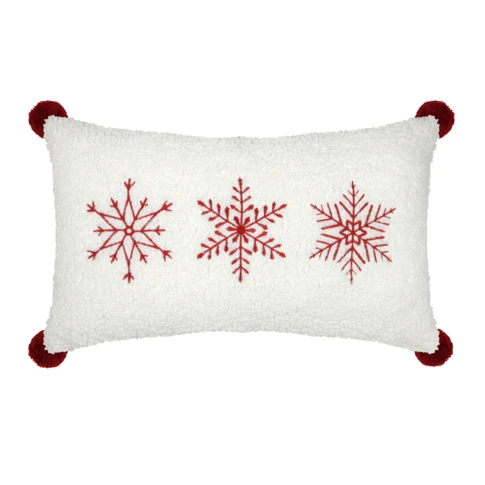 Coussin flocons montagne en bouclette