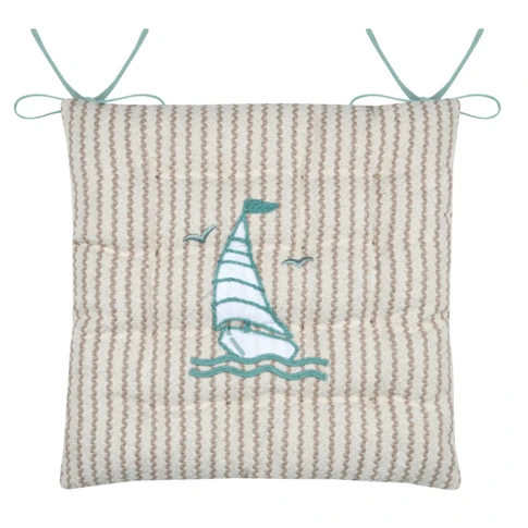 Galette de chaise polycoton matelassée marin 38 x 38 cm NATUREL