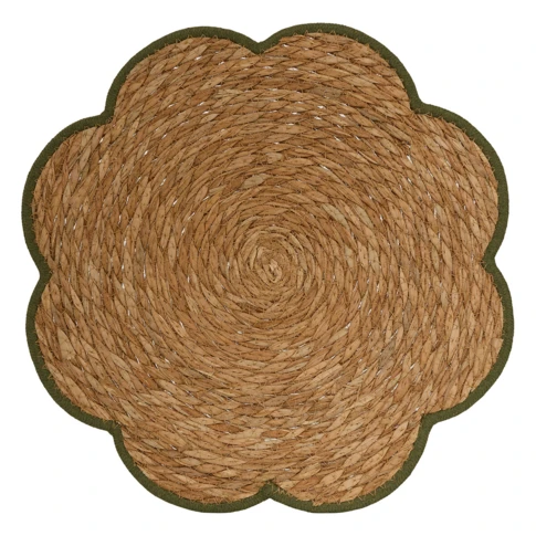 Set de table en jonc tressé à forme florale 40 x 40 cm MARRON