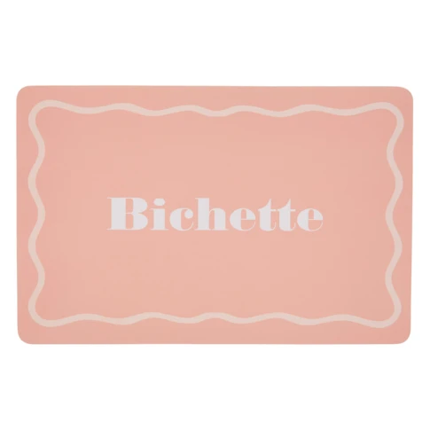 Set de table rectangulaire avec inscription Bichette 45 x 30 cm Rose