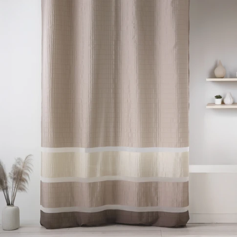 Voilage fantaisie tissée avec rayures horizontales