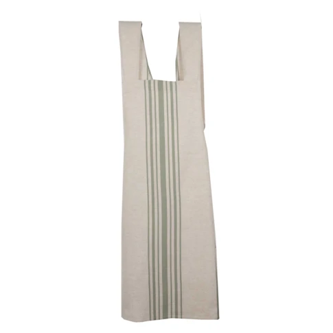 Tablier de cuisine polylin à rayures 90 x 70 cm Vert Olive