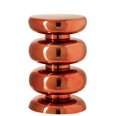 TABOURET BRILLANT ROND MÉTAL ORANGE FLUO 30 x 30 x 45 cm Orange