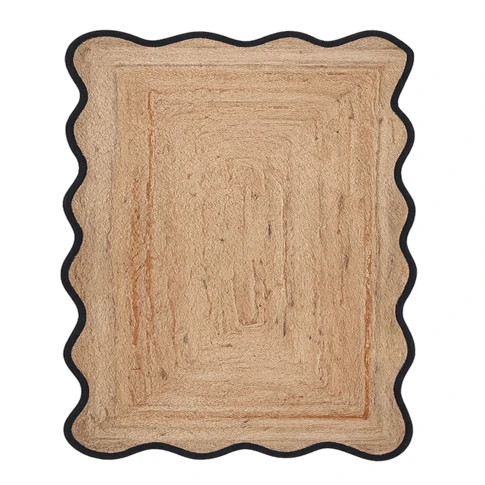 Tapis de salon tressé avec finition ondulée