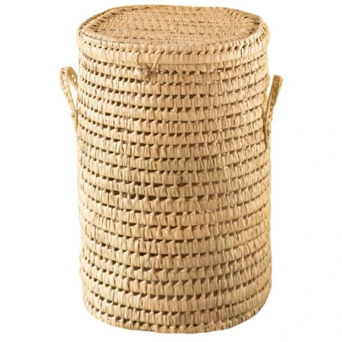 Panière à linge ronde palmier