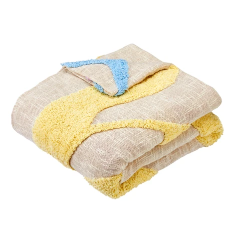 Dessus de lit en coton à motif floral tufté 260 x 240 cm Beige