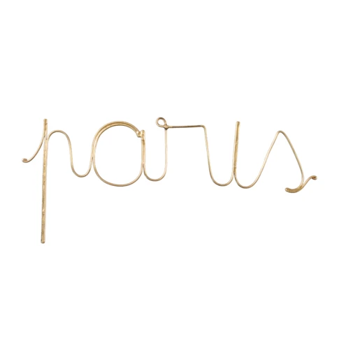 Mot Laiton Paris 20 x 10 cm Doré Vieilli