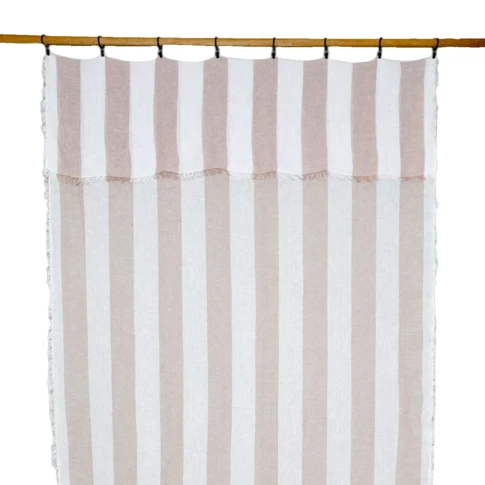 Rideau panneau ajustable en lin TURIN HAOMY  0 cm Rose