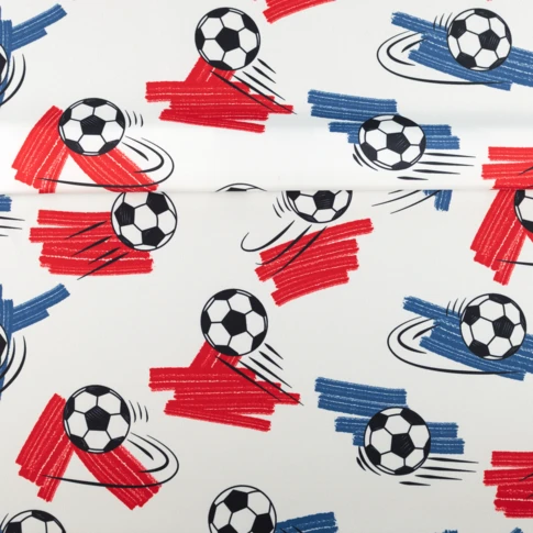 Rideau imprimé football tamisant 140 x 250 cm BLANC