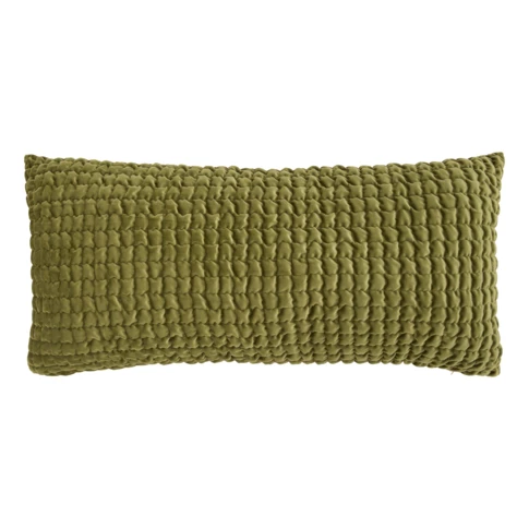 Coussin en velours effet 3D moelleux 35 x 75 cm Vert