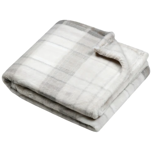 Plaid à carreaux écossais en fausse fourrure