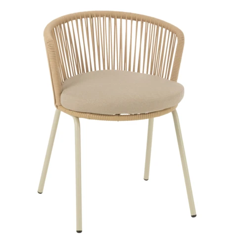 Chaise extérieure design en acier et corde