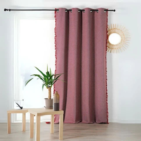 Rideau poly-laine avec franges sur les bords