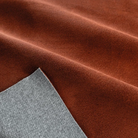 Tissu fausse fourrure rase extra douce avec dos polaire 142 cm Orange Foncé