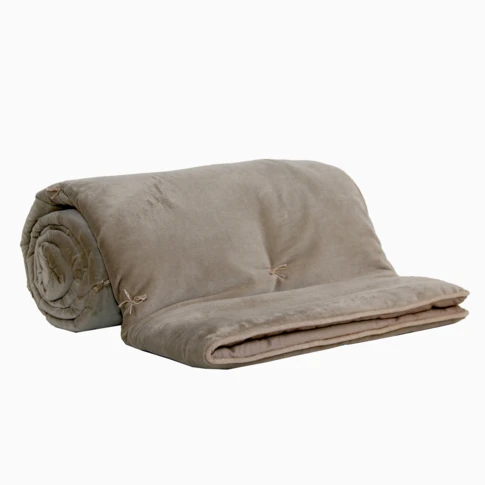 Edredon en velours 80 x 200 cm Taupe