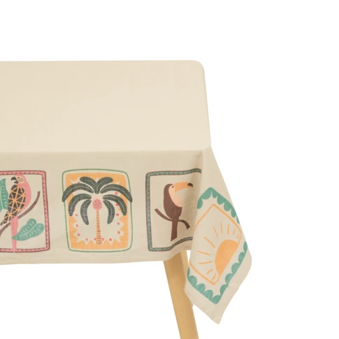 Nappe en coton tropical traitement hydrofuge  240 x 140 cm Beige