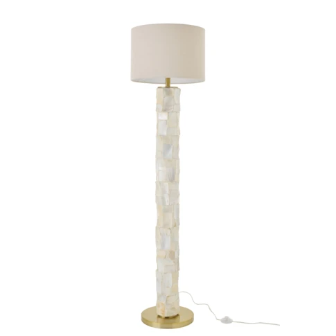 Lampadaire effet nacré 50 x 50 x 155 cm Blanc