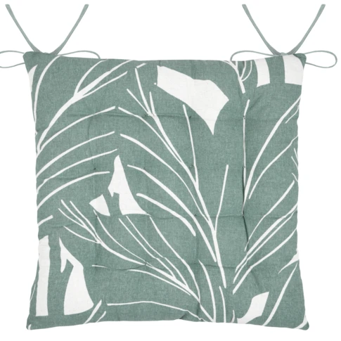 Galette de chaise motif floral 38 x 38 cm Vert