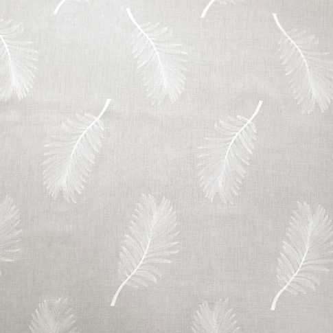 Voilage brodé à motifs feuilles 140 x 240 cm Blanc cassé