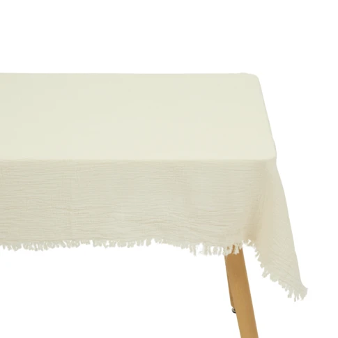 Nappe rectangulaire en coton gaufré 150 x 250 cm Ecru