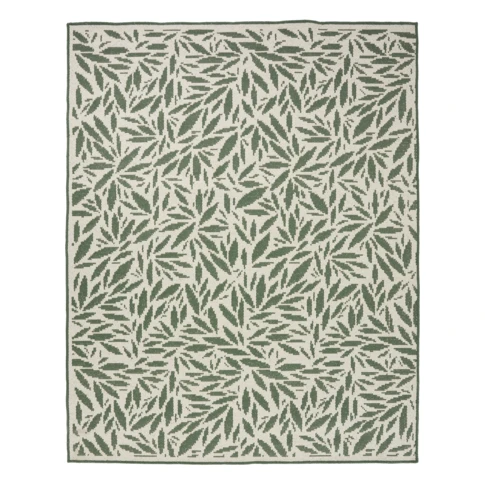 Tapis extérieur déperlant et antidérapant motif végétal