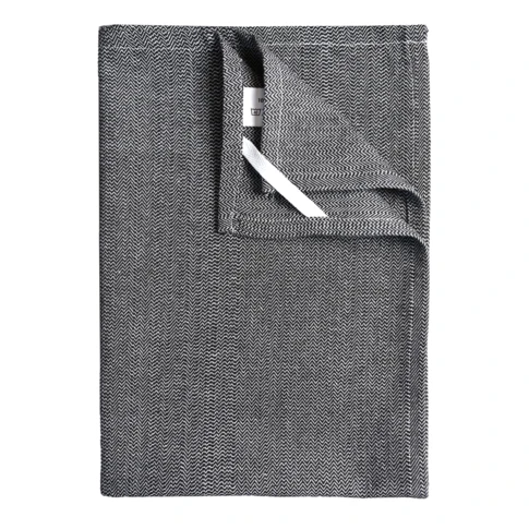 Torchon de cuisine en coton motif chevrons tissés 0 cm NOIR