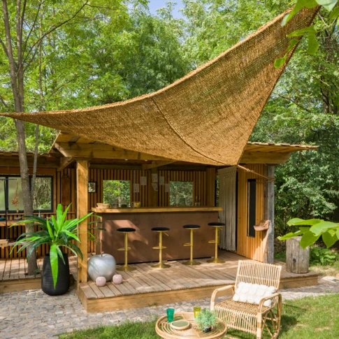 Ombrière triangulaire fibre de coco 0 cm Naturel