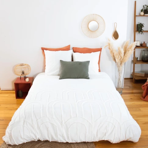 Bettwäsche-Set aus dreiteiligem getufteten Baumwolle