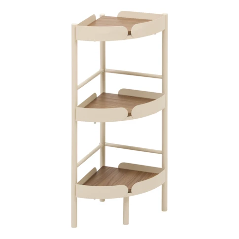 Etagère d'angle 3 niveaux en acier 35 x 25 x 75 cm BLANC