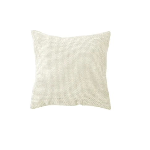 Coussin décoratif en velours chenillé 40 x 40 cm ECRU