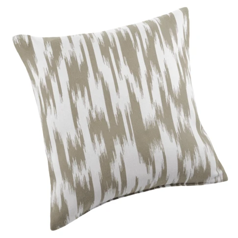 Coussin jacquard motif ikat 45 x 45 cm Taupe