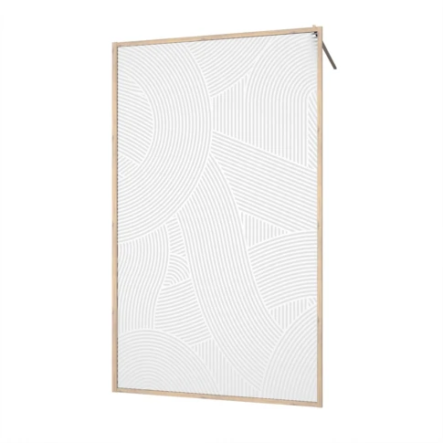 Paroi de douche Japandi en verre sérigraphié motif arrondi 120 x 200 cm Marron Clair
