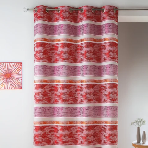 Cortina en jacquard a rayas horizontales