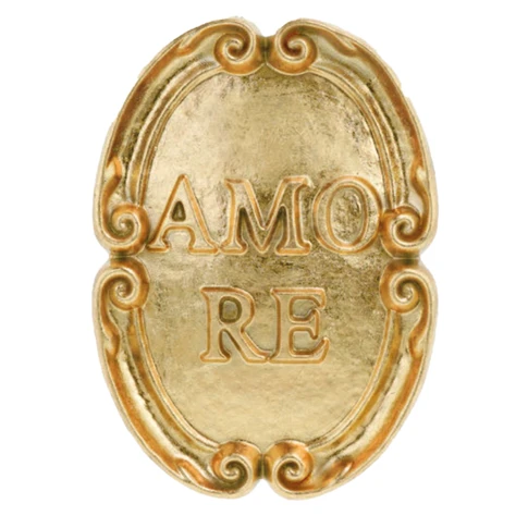 Décoration murale baroque en polyrésine avec inscription 0 cm Doré