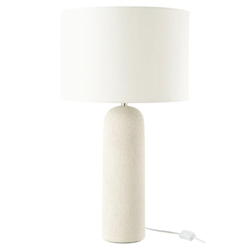 Lampe sur pied en terre cuite et lin  38 x 38 x 68 cm Blanc