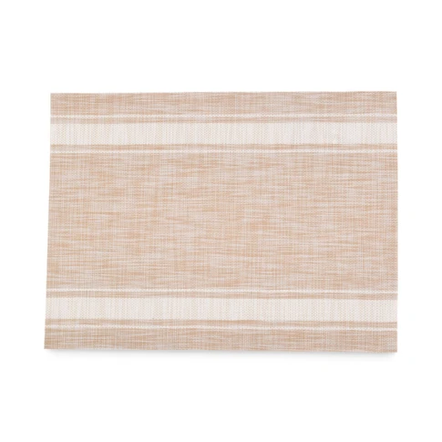 Set de table rectangle tissé rayé 45 x 30 cm Beige
