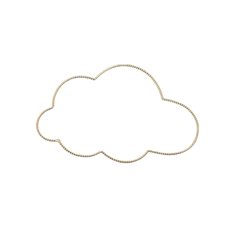 Déco murale Nuage fil laiton S 15 x 10 cm Doré Vieilli