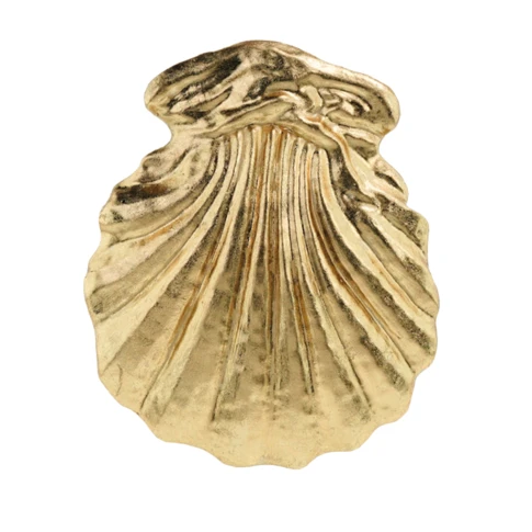 Décoration murale en forme de coquillage avec relief sculpté 0 cm Doré