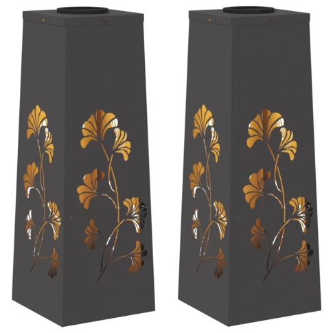 Lampes de chemin solaire LED extérieur végétal 20 x 20 x 50 cm Noir