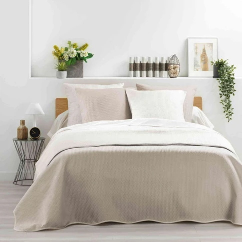 Couvre-lit double en micro-fibre avec taies d’oreiller