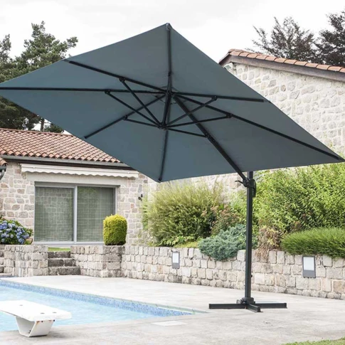 Parasol desviado 3 x 4 m con chimenea