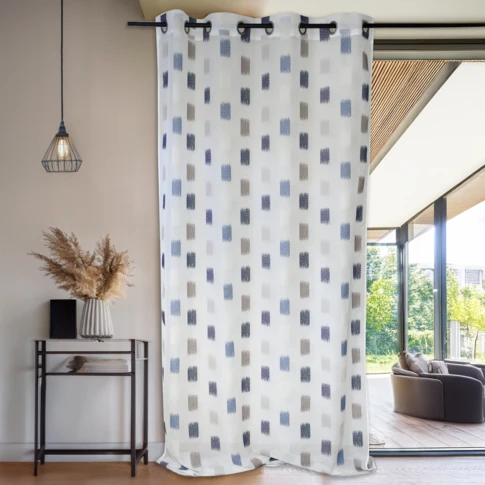 Voilage en Jacquard Fantaisie Effet Damier