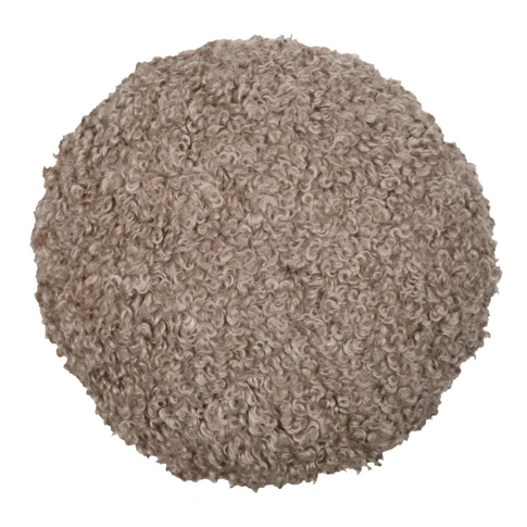 Coussin rond décoratif effet bouclette