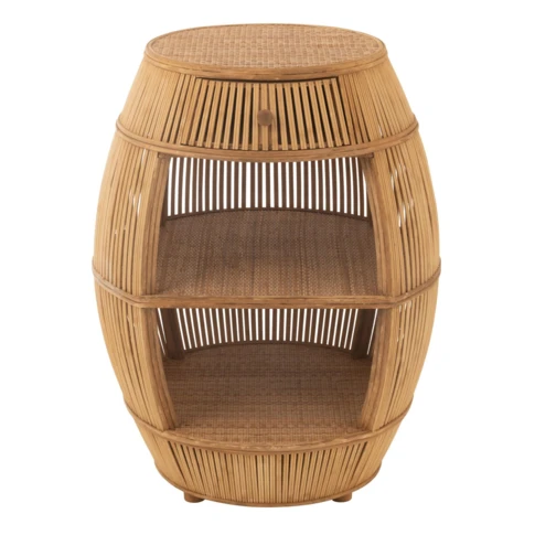 Table basse rotin meuble de rangement multi fonction 61 x 61 x 79 cm Naturel