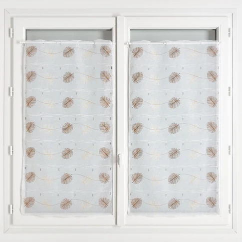 Modulable feuilles brodées 45 x 90 cm Terracotta