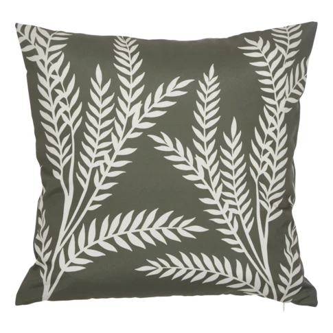 Housse de coussin extérieur motif végétal 40 x 40 cm Vert foncé