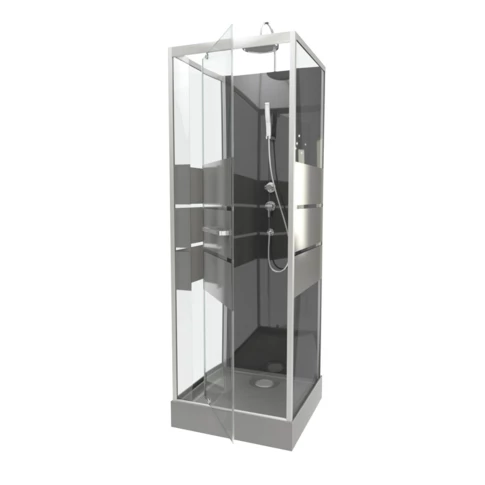 Cabine de douche carrée avec verre sérigraphié